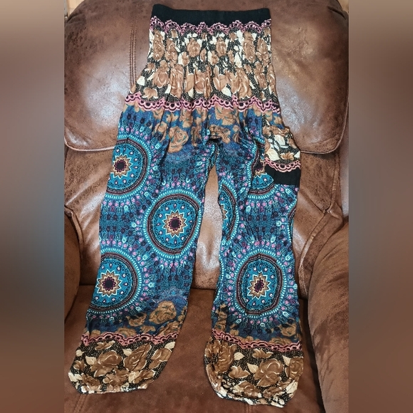 EARTHBOUND TRADING CO Harem Boho Hippie Gypsy Loose High Waist Pants Women Small - Picture 8 of 9